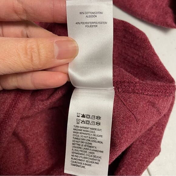 LUCKY BRAND MENS ROUNDNECK LONGSLEEVE TEE IN MAROON cotton blend SIZE XL - Picture 6 of 7